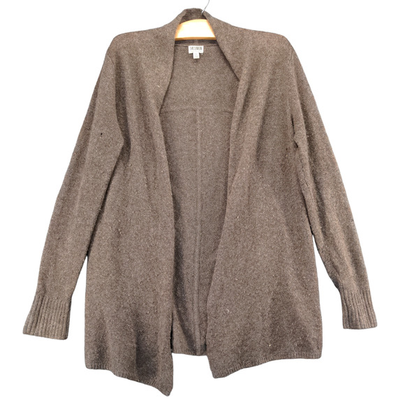 14th & Union Cashmere Cardigan Sweater Womens Small Long Sleeve Brown Open Front - Picture 1 of 16
